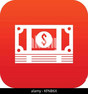 Money stack icon digital red Stock Vector Image & Art - Alamy
