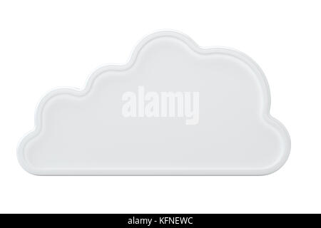 White cloud icon. 3d rendering isolated on background. Stock Photo