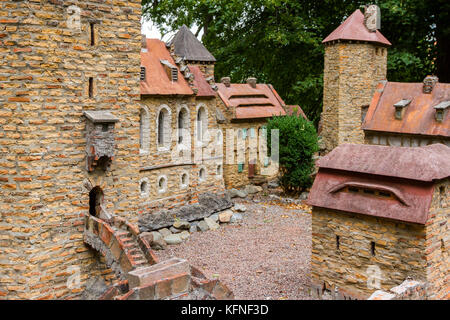 Miniatur Burgmodelle in Stecklenberg Stock Photo