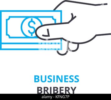 business bribery concept , outline icon, linear sign, thin line pictogram, logo, flat illustration, vector Stock Vector