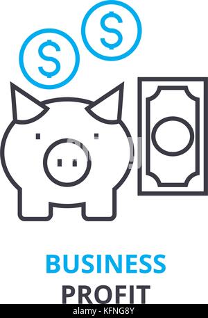 business profit concept , outline icon, linear sign, thin line pictogram, logo, flat illustration, vector Stock Vector