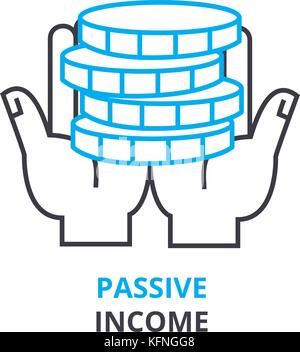passive income concept , outline icon, linear sign, thin line pictogram, logo, flat illustration, vector Stock Vector