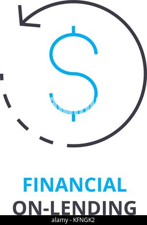 financial on-lending concept, outline icon, linear sign, thin line pictogram, logo, flat vector, illustration Stock Vector