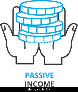 passive income concept, outline icon, linear sign, thin line pictogram, logo, flat vector, illustration Stock Vector