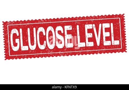 Glucose level grunge rubber stamp on white background, vector illustration Stock Vector