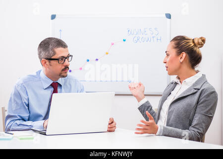 Young woman is having job interview. Stock Photo