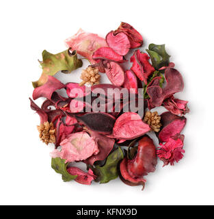 Top view of potpourri isolated on white Stock Photo