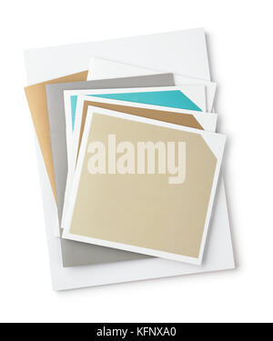 Top view of blank brochures isolated on white Stock Photo