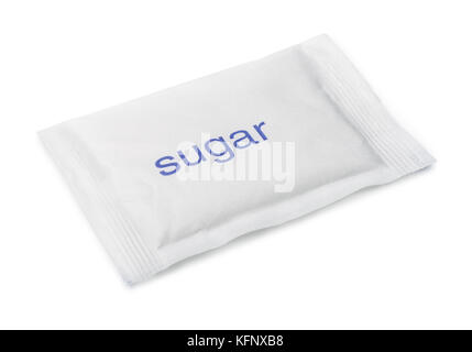 Sugar paper sachet isolated on white Stock Photo