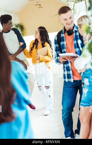 students spending time in college hall Stock Photo