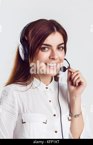 Woman Callcenter Operator Stock Photo