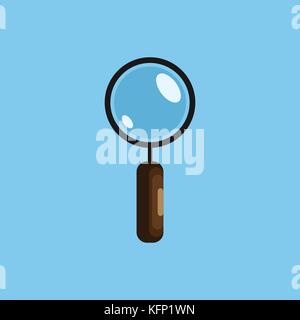 Magnifying glass vector illustration isolated on background. Search concept, magnifier icon in flat design. Stock Vector