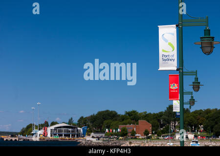 The Joan Harriss Cruise Pavilion at the Port of Sydney, Nova Scotia Canada. Stock Photo