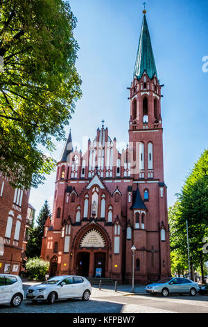 Berlin,Tegel.Catholic Church of the Sacred Heart of Jesus, Pfarrkirche Herz-Jesu, Historic listed religious building Stock Photo