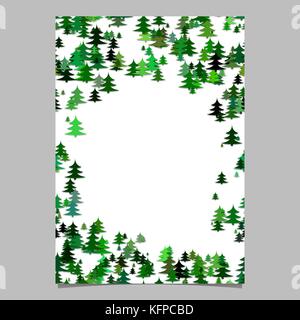 Abstract random seasonal pine tree design brochure template - blank winter vector page graphic from stylized pine trees Stock Vector