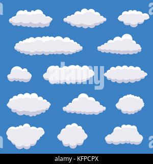 White cartoon clouds Stock Vector