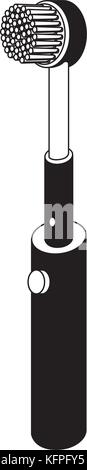 Electric toothbrush icon. Black background with white. Vector ...