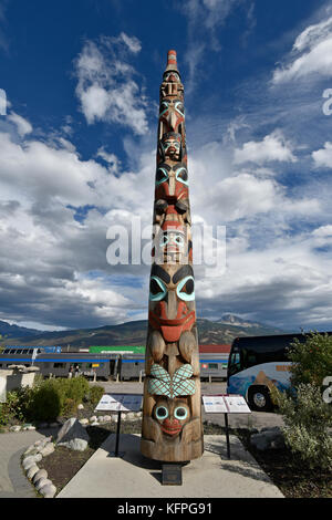 Totem Pole, Jasper, Alberta, Canada Stock Photo