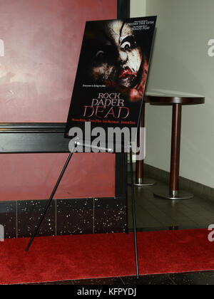 Hollywood, USA. 31st Oct, 2017. Atmosphere at the private screening of 'Rock, Paper, Dead' at the Arclight Cinemas in Hollywood on October 31, 2017. Credit: The Photo Access/Alamy Live News Stock Photo