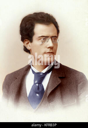 Gustav Mahler in 1892, while at Hamburg Opera. Austrian composer, 1860-1911. Colourised version. Stock Photo