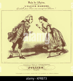 Gaetano DONIZETTI - from  Title page of L'Elisir d'Amore Quadrille for piano. Jullien. French edition. Italian composer: 29 November 1797 - 8 April 1848. Stock Photo
