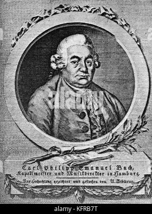 Carl Philipp Emanuel Bach, German composer, 1714-1778.  J S Bach's second surviving son. Stock Photo