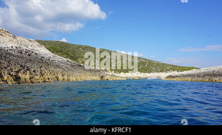 amazing blue cave in bisevo croatia Stock Photo