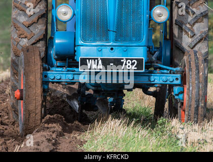 Tractors competing in Ploughing Match Stock Photo