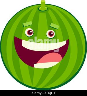 Funny Cartoon Watermelon Character Mascot Vector Illustration Stock 