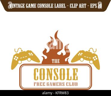 editable label video game console theme vector graphic art design ...
