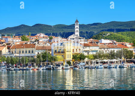 View of mediterranean coastal town Crikvenica. Istria, Croatia Stock Photo