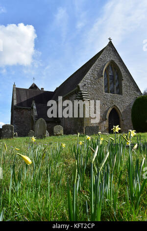 St Mary's Church in the village of Acton Burnell, Shropshire, England, uk Stock Photo