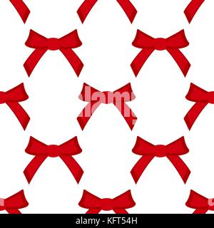 Seamless pattern, red bows on a white background Stock Vector