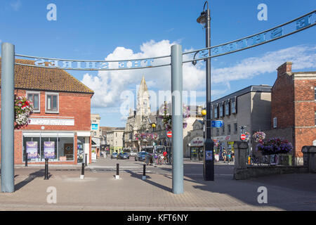 Market Street from The Shires Shopping Centre, Trowbridge, Wiltshire, England, United Kingdom Stock Photo