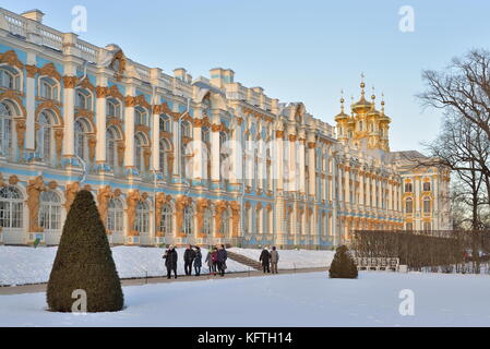 ST.PETERSBURG, RUSSIA - JANUARY 22, 2016: Catherine Palace in winter. Pushkin Tsarskoye Selo Saint Petersburg Stock Photo
