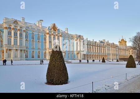 ST.PETERSBURG, RUSSIA - JANUARY 22, 2016: Catherine Palace in winter. Pushkin Tsarskoye Selo Saint Petersburg Stock Photo