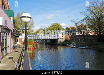 A view of Foundry Bridge crossing the River Wensum at Norwich, Norfolk, England, United Kingdom. Stock Photo