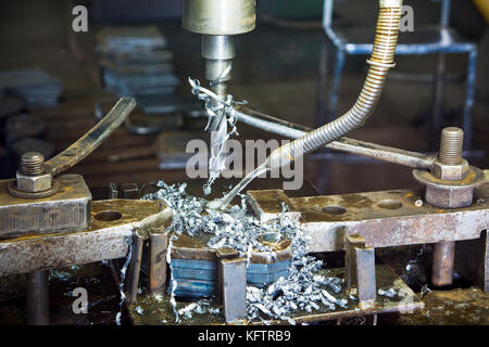 Stainless steel drilling machine cooled with water Stock Photo