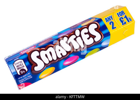 A tube of Nestle smarties on a white background Stock Photo - Alamy