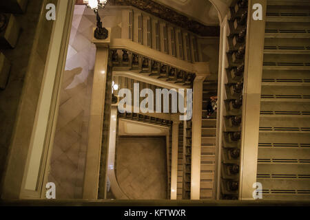 Stairs in Palazzo Zevallos, Naples, Italy Stock Photo