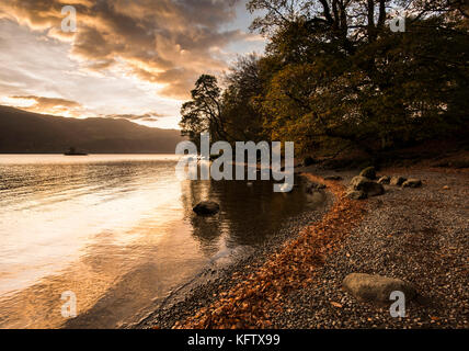 Golden hour on a stunning Autumn morning in the Lake District - Cumbria - UK Stock Photo