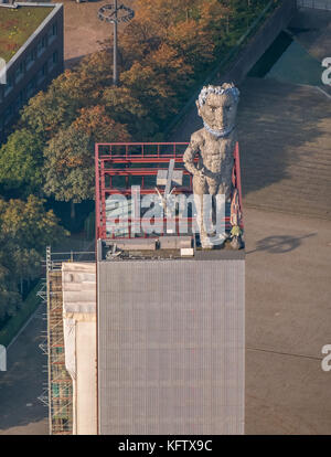 Hercules of Gelsenkirchen is a monumental statue, Markus Lüpertz, Vivawest Wohnen GmbH, Nordsternpark, former Nordstern colliery, Gelsenkirchen, Ruhr  Stock Photo