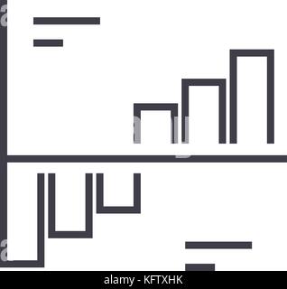 phase plots vector line icon, sign, illustration on background, editable strokes Stock Vector