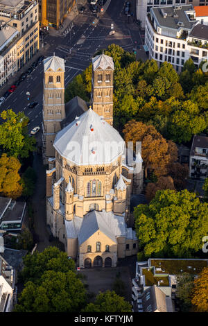 Catholic church of St. Gereon, Gereonshof, Gereon Monastery, Cologne, Rhineland, North Rhine-Westphalia, Germany Europe, Cologne, aerial view, aerial  Stock Photo