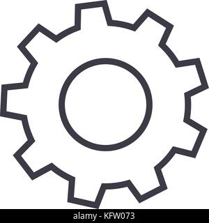 settings, edit vector line icon, sign, illustration on background, editable strokes Stock Vector