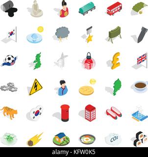 History icons set, isometric style Stock Vector