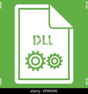File DLL icon green Stock Vector