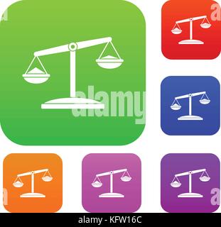 Retro scales set color collection Stock Vector