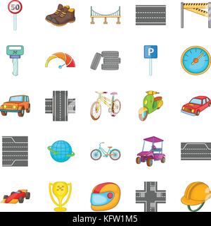 Great road icons set, isometric style Stock Vector