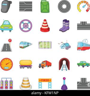 Fix the road icons set, isometric style Stock Vector